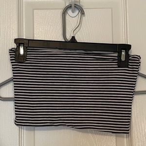 Topshop Black and White Striped Tube Top
